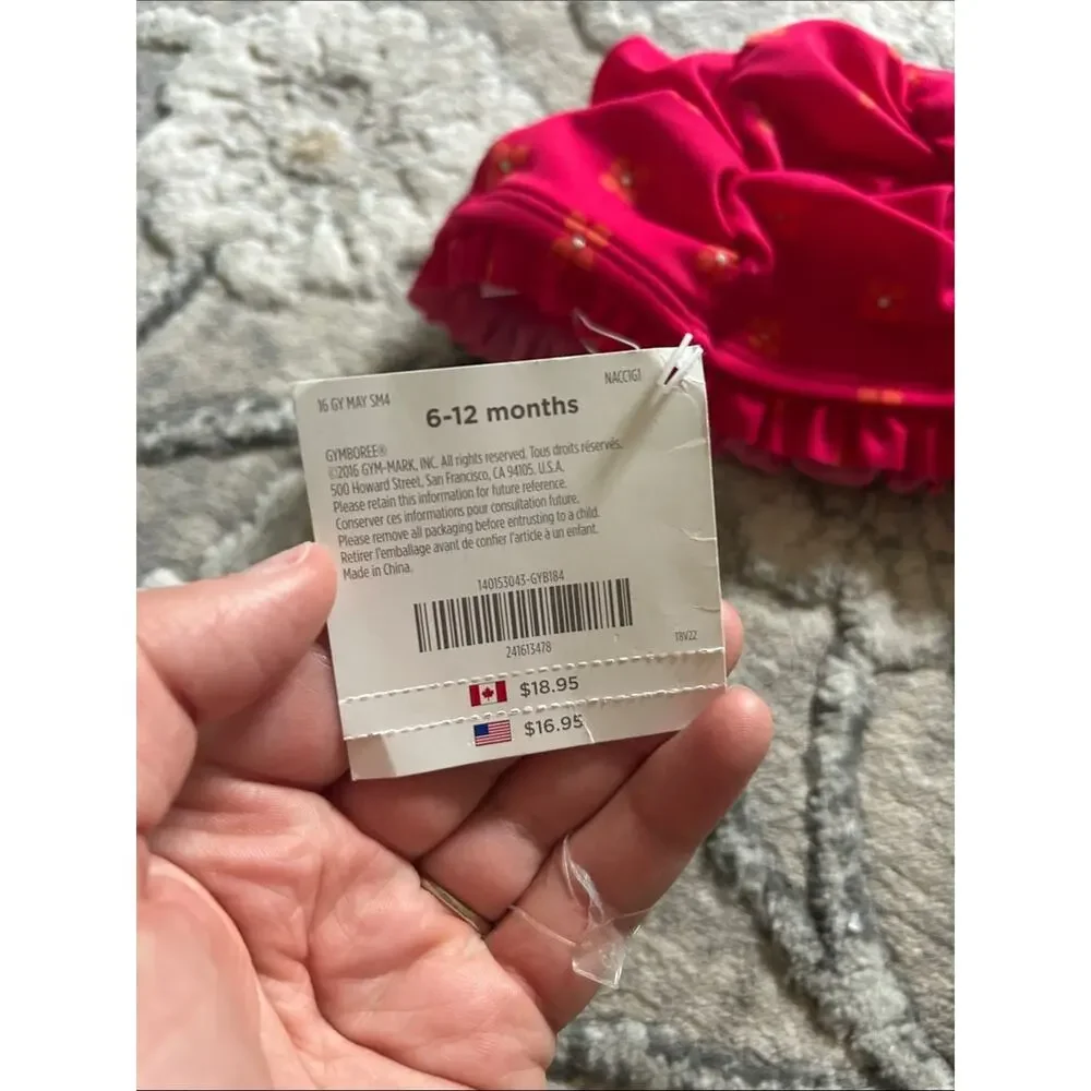 Gymboree Hot Pink Floral Ruffle Swim Cap